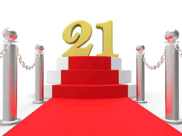 Golden Twenty One On Red Carpet Shows Entertainment Business Eve — Stock Photo, Image