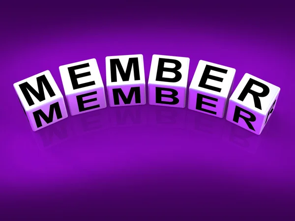 Блоки членов показывают подписку Регистрация и членство — стоковое фото
