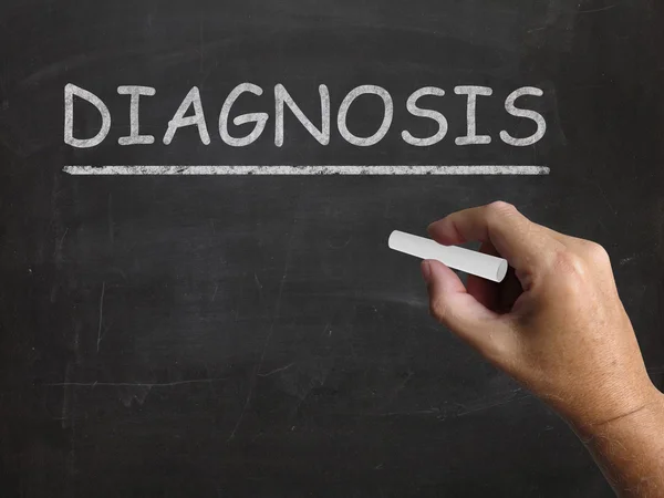 Diagnosis Blackboard Means Identifying Illness Or Problem — Stock Photo, Image