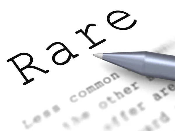 Rare Word Means Uncommon Scarce And Unique — Stock Photo, Image