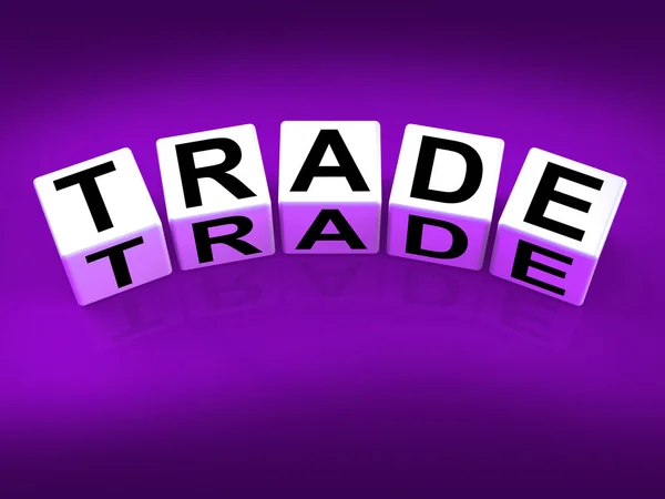 Trade Blocks Show Trading Forex Commerce and Industry — Stock Photo, Image