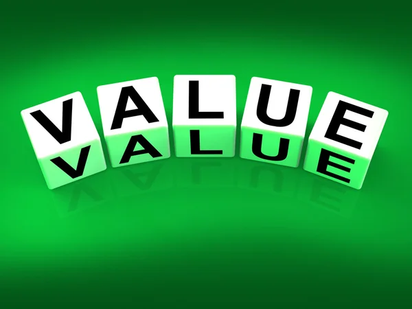 Value Blocks Represent Importance Significance and Worth — Stock Photo, Image