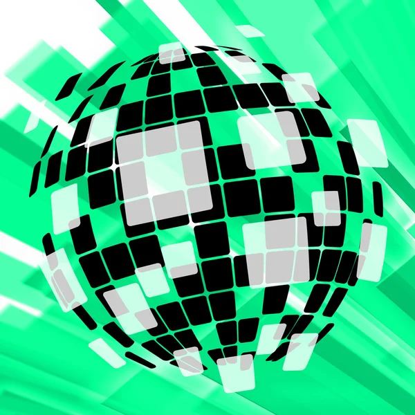 Modern Disco Ball Background Shows Vintage Pop Art Or Design — Stock Photo, Image