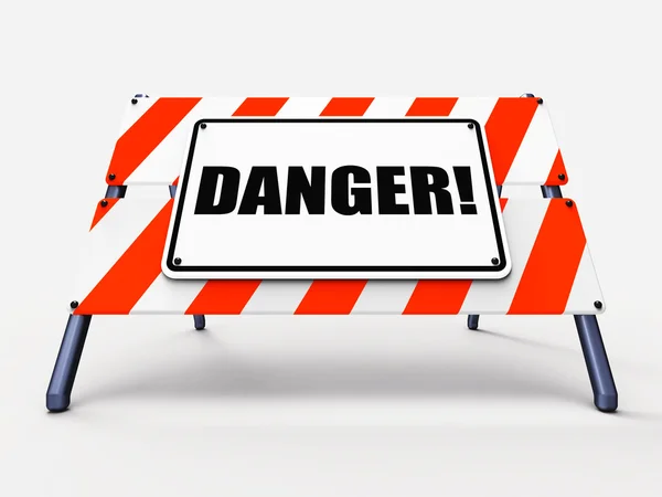 Danger Sign Means Beware Caution or Dangerous — Stock Photo, Image