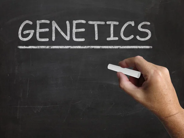 Генетика Blackboard означає гени ДНК і спадковість — стокове фото