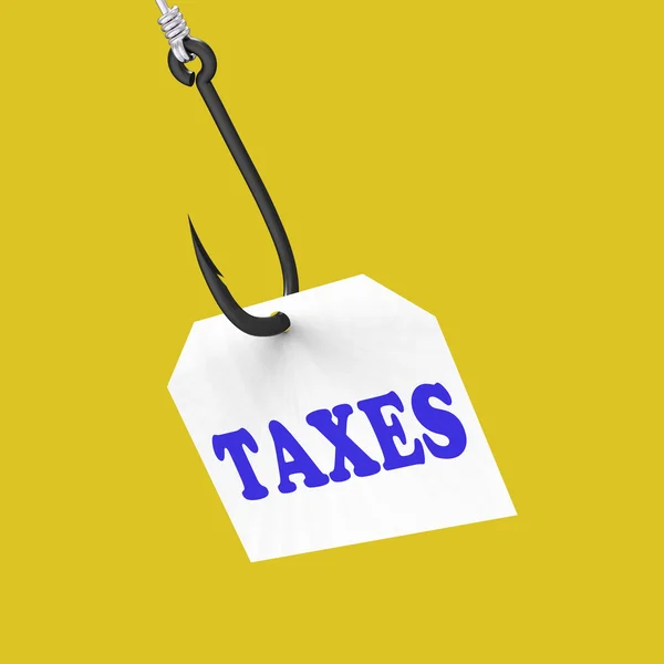 Steuern auf Haken bedeutet Besteuerung oder Anwaltskosten — Stockfoto
