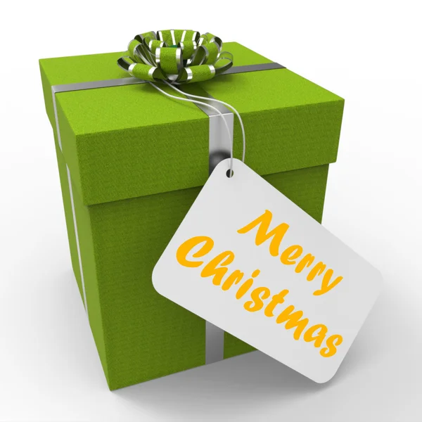 Merry Christmas Gift Means Xmas And Seasons Greetings — Stock Photo, Image