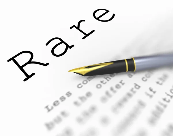 Rare Word Means Infrequent Limited And Unusual — Stock Photo, Image