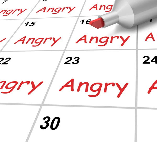 Angry Calendar Shows Mad Furious Or Resentful — Stock Photo, Image