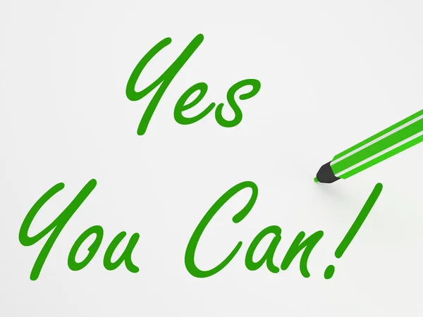 Sim, podes! Em Whiteboard significa encorajamento e otimismo — Fotografia de Stock