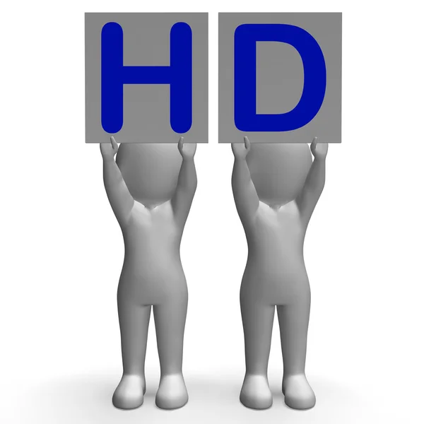 Banners HD betekent hoge definitietelevisie of hoge resolutie — Stockfoto