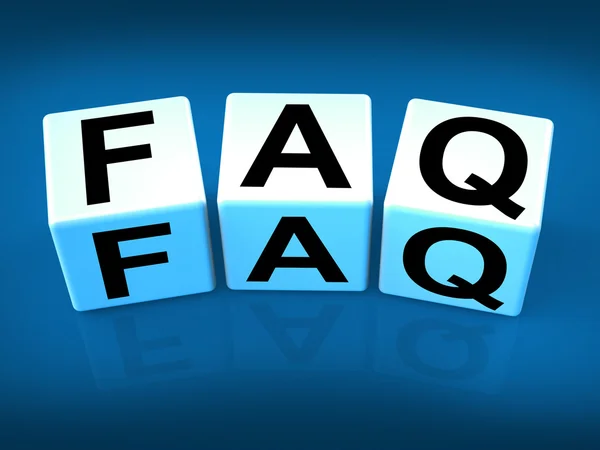 FAQ blokken geven vraag antwoord informatie en advies — Stockfoto