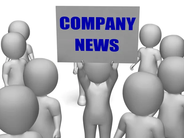 Company News Board Character Means Corporate Assets And Finances — Stock Photo, Image