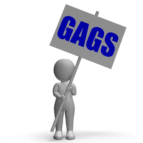 Gags Protest Banner означає сміється і гумористичний протест — стокове фото