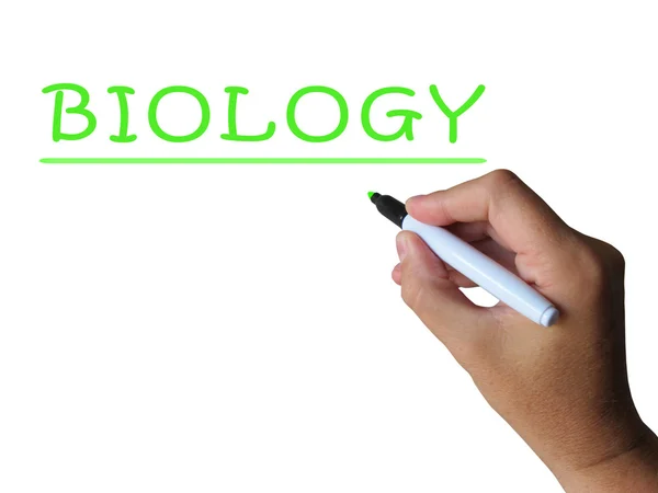 Biologie Wort zeigt Studie von Tieren und Pflanzen — Stockfoto