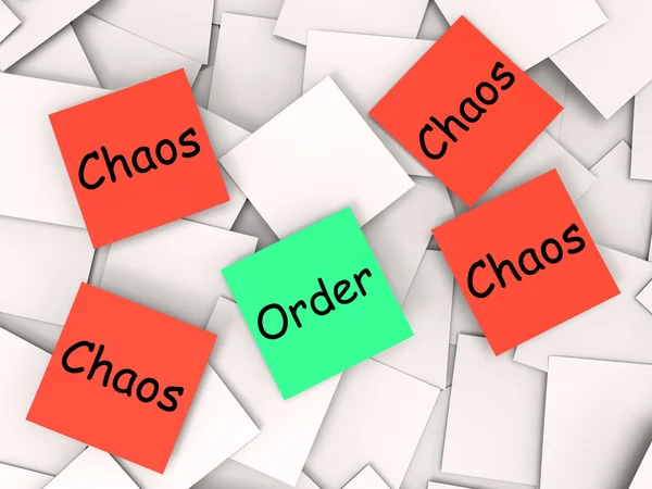 Urutan Chaos Post-It Notes Tampilkan Terorganisir atau Bingung — Stok Foto