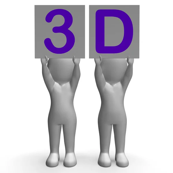 I banner 3D mostrano la stampa tridimensionale o il cinema — Foto Stock