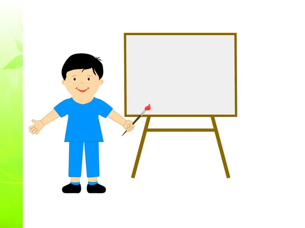 Boy With Brush Means School Boy Artist Or Creative Art — Stock Photo, Image