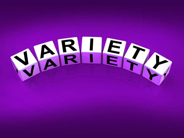 Variety Blocks Mean Varieties Assortments and Diversity — Stock Photo, Image