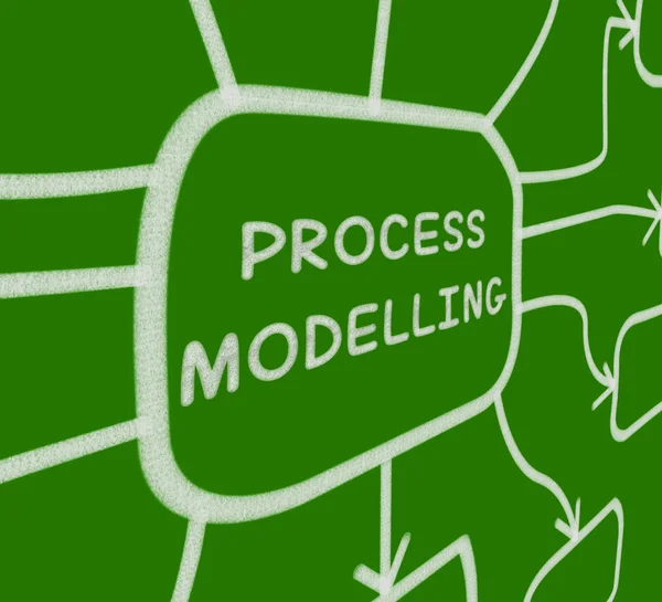 过程建模图意味着表示业务流程 — 图库照片