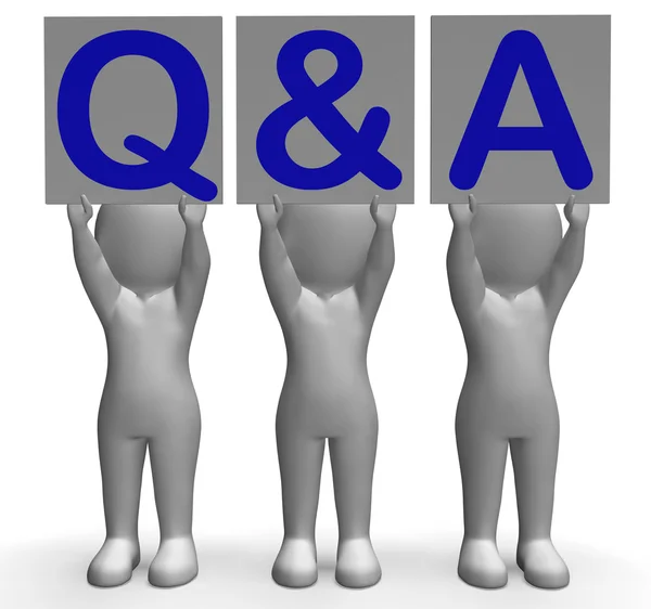 Q&A Banners Shows Online Support And Assistance — Stock Photo, Image