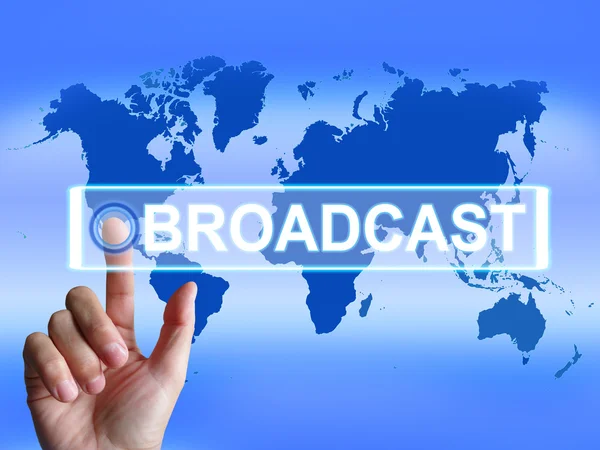 Broadcast Map Shows International Broadcasting and Transmission — Stock Photo, Image