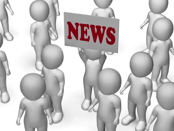 Newsboard-Charakter bedeutet Newsletter-Schlagzeilen und Artikel — Stockfoto