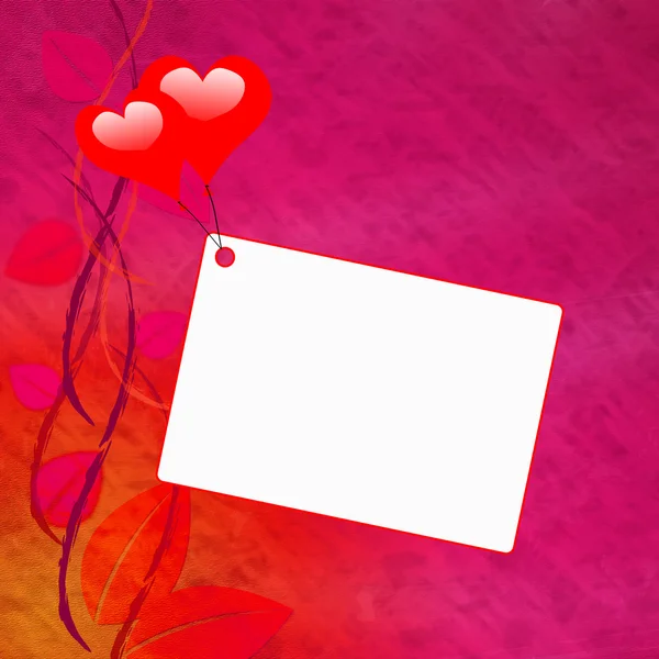 Μπαλόνια καρδιά σε σημείωμα δείχνει μήνυμα αγάπης ή επιστολή — Φωτογραφία Αρχείου