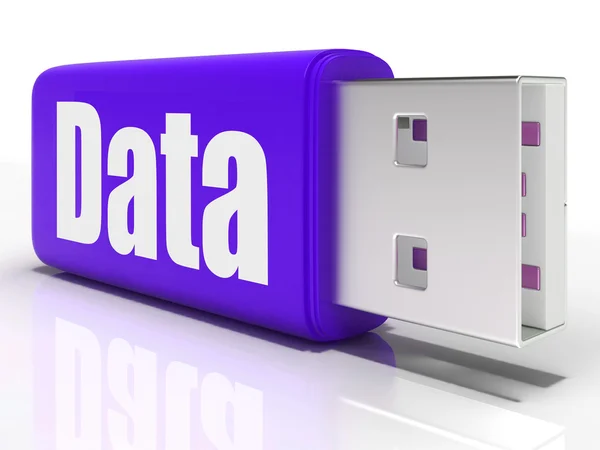 Data Pen drive Means Database Or Digital Information — Stock Photo, Image