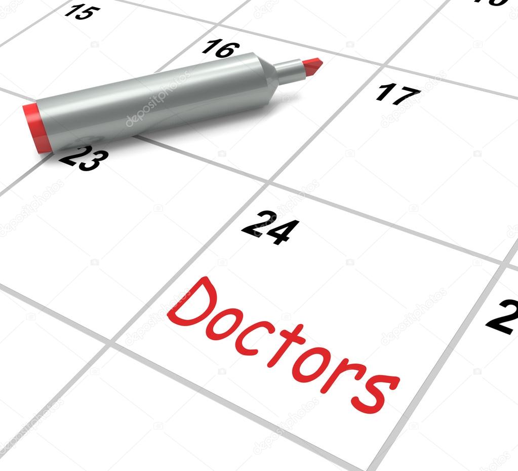 Doctors Calendar Means Medical Consultation And Prescriptions