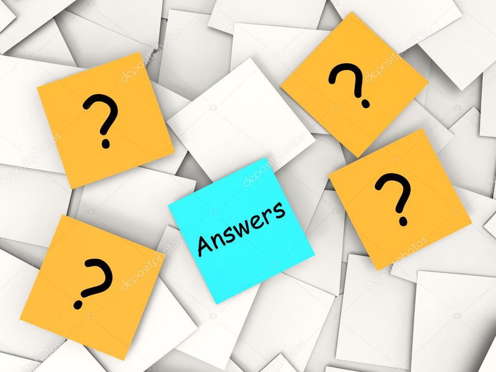 Questions Answers Post-It Notes Show Asking And Finding Out