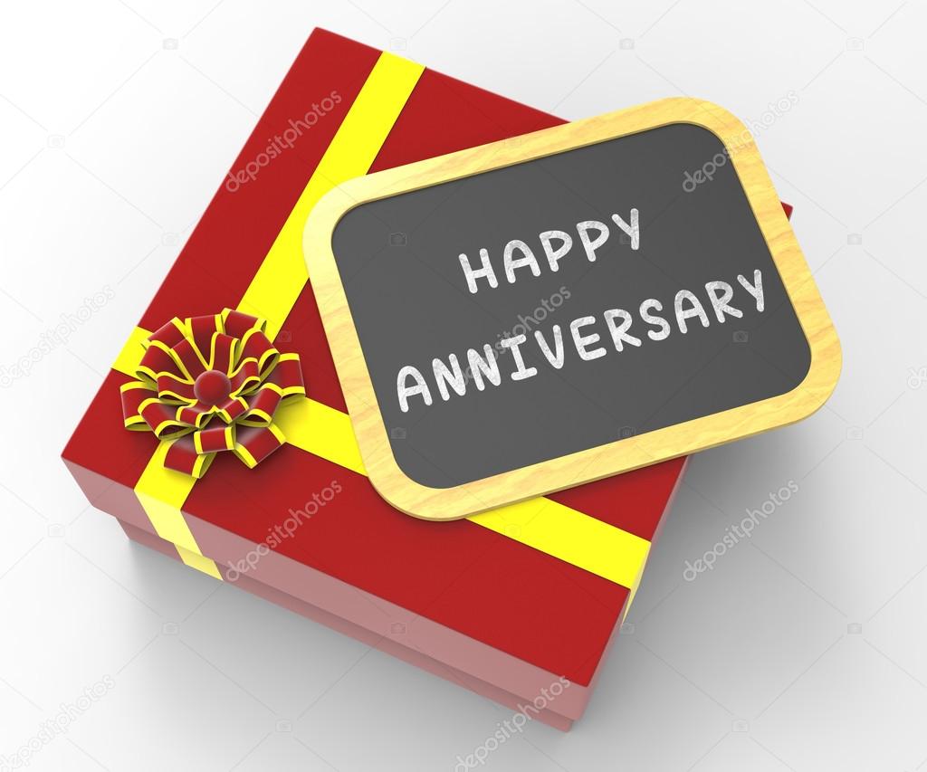 Happy Anniversary Present Means Romantic Remembrance Or Annual S