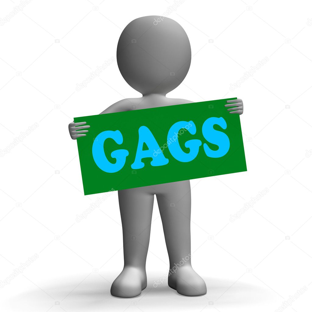 Gags Sign Character Means Comedy And Jokes