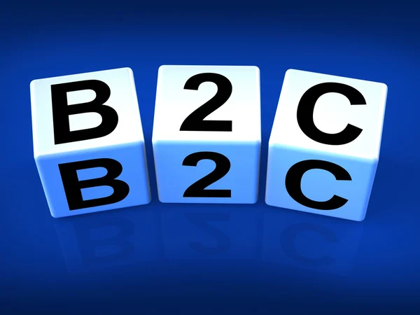 Blocos B2C Representam Negócios e Comércio ou Consumidores — Fotografia de Stock