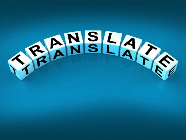 Översätt block Visa flerspråkig eller internationella översättare — Stockfoto