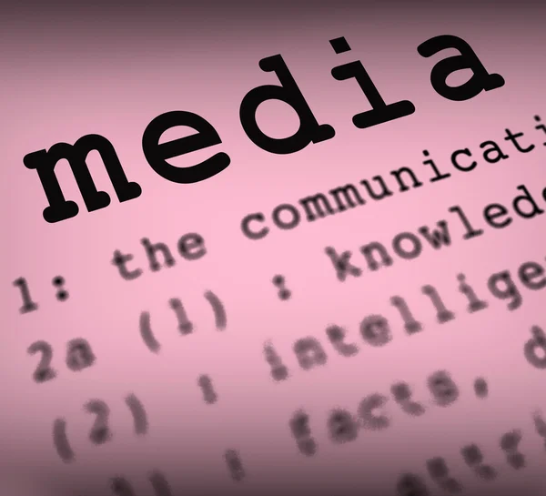 Definicja mediów pokazuje mediów społecznych lub multimedia — Zdjęcie stockowe