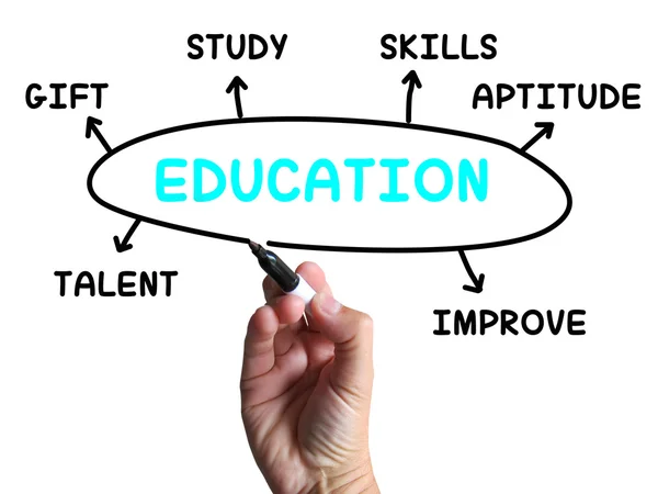 Education Diagram Shows Skills Study And Learning — Stock Photo, Image