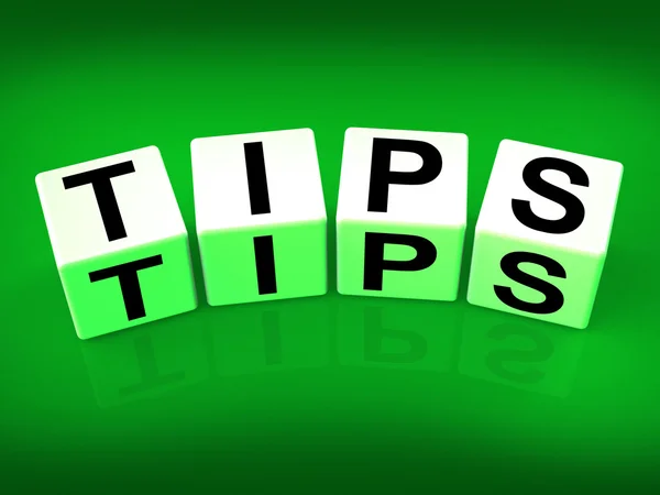 Tips Blocks Mean Hints Suggestions and Advice — Stock Photo, Image