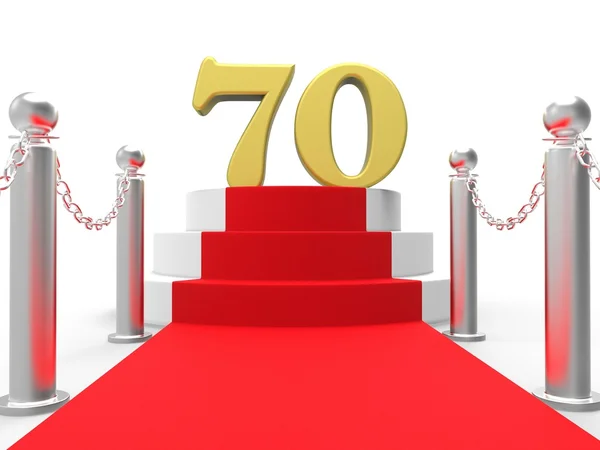 Golden Seventy On Red Carpet Shows Celebrities Remembrance And R — Stock Photo, Image