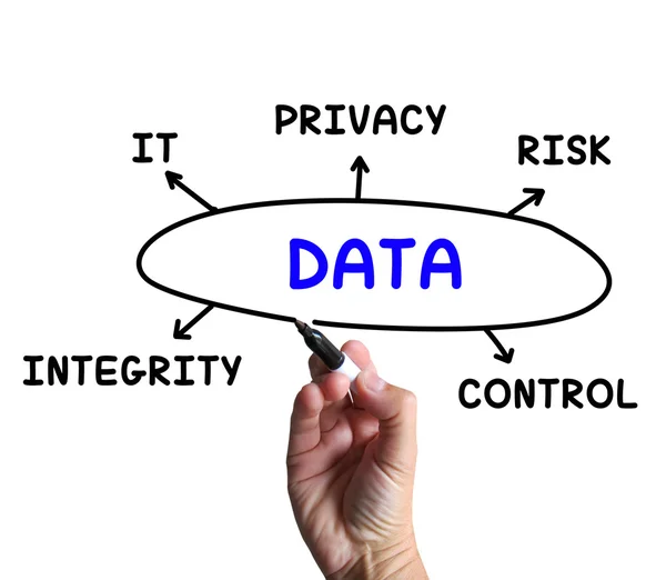 Diagrama de dados significa controle de TI e risco — Fotografia de Stock
