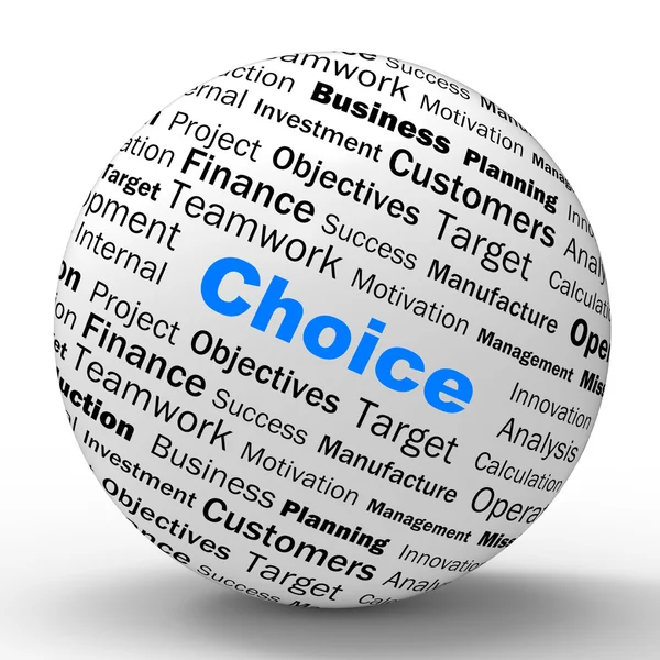 Choice Sphere Definition Shows Confusion Or Dilemma — Stock Photo, Image