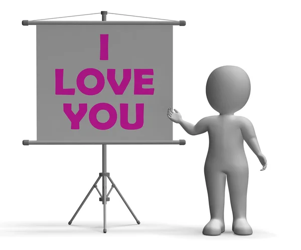 I love you board bedeutet Romantik und Dating — Stockfoto