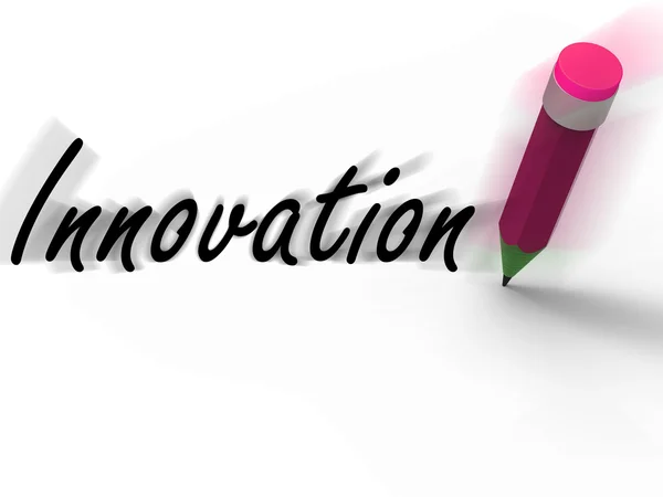 Innovation and Pencil Displays Ideas Creativity and Imagination — Stock Photo, Image