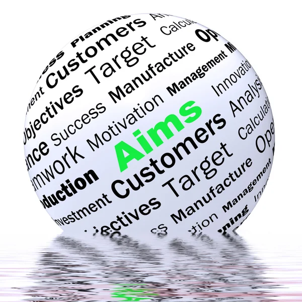 Aims Sphere Definition Displays Business Goals And Objectives — Stock Photo, Image