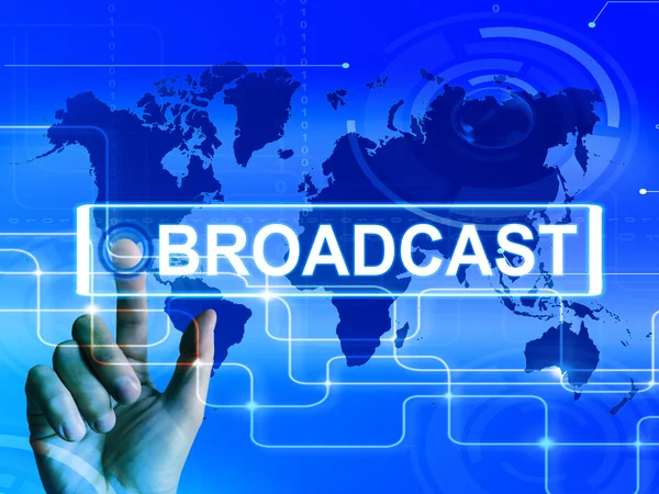 Übertragungskarte zeigt internationale Übertragungen und Sendungen — Stockfoto