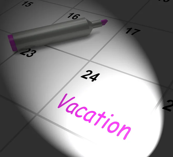 Vacation Calendar Displays Day Off Work Or Holiday — Stock Photo, Image