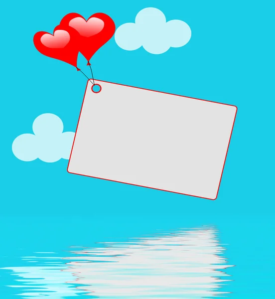Balónky srdce na poznámka zobrazí milé pozvání nebo lásku ne — Stock fotografie