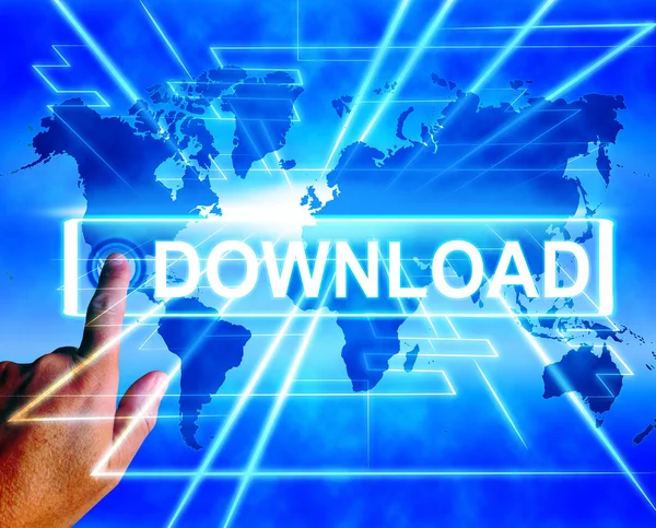 Downloadkarte zeigt Downloads und Informationen tran — Stockfoto