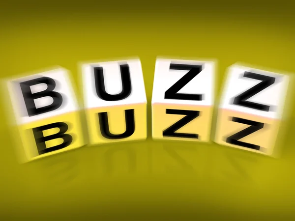 Buzz Blocks Displays Excitement Attention and Public visibility — Stock Photo, Image