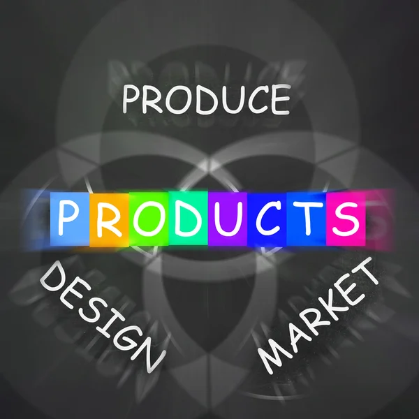 Las empresas de diseño exhiben productos y los comercializan — Foto de Stock